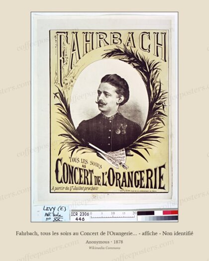 Fahrbach, tous les soirs au Concert de l'Orangerie... - affiche - Non identifié