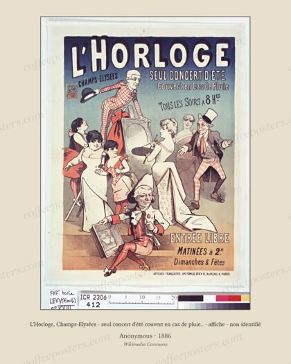 L'Horloge, Champs-Elysées - seul concert d'été couvert en cas de pluie.. - affiche - non identifié