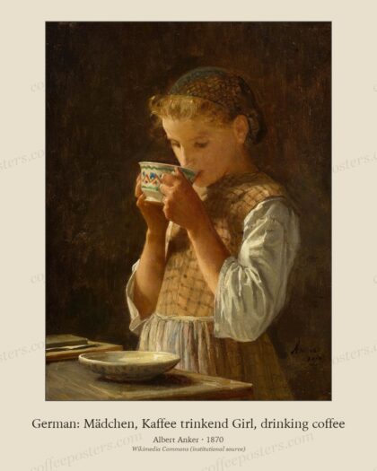 German: Mädchen, Kaffee trinkend Girl, drinking coffee
