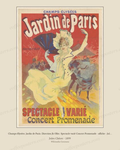 Champs-Elysées. Jardin de Paris. Direction Jh Oller. Spectacle varié Concert Promenade - affiche - Jules Chéret (2 of 2)