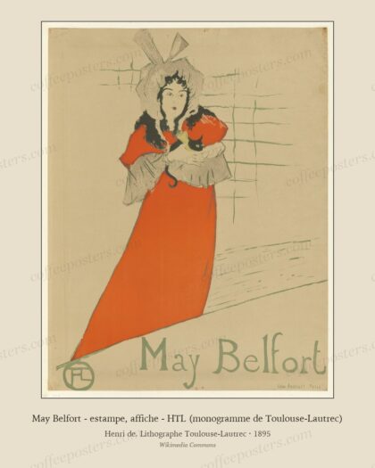 May Belfort - estampe, affiche - HTL (monogramme de Toulouse-Lautrec)