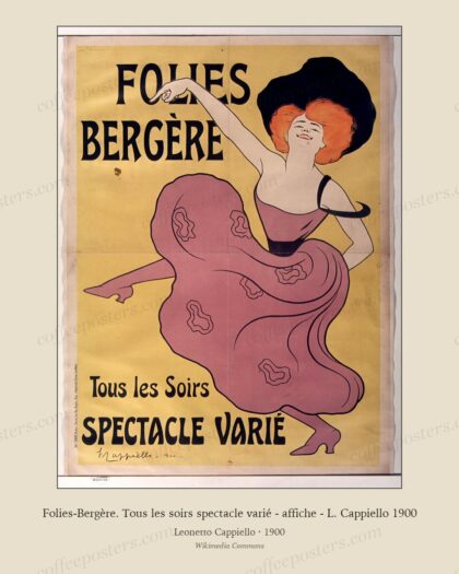 Folies-Bergère. Tous les soirs spectacle varié - affiche - L. Cappiello 1900