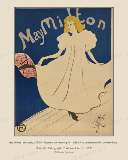 May Milton - (estampe, affiche) (Épreuve avec remarque) - HTL 95 (monogramme de Toulouse-Lautrec)