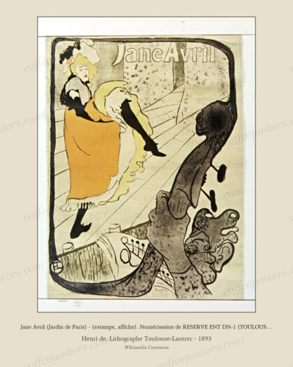 Jane Avril (Jardin de Paris) - (estampe, affiche). Numérisation de RESERVE ENT DN-1 (TOULOUSE-LAUTREC, Henri de -2)-ROUL