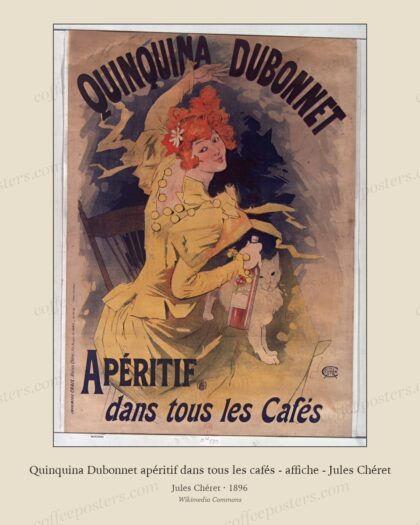 Quinquina Dubonnet apéritif dans tous les cafés - affiche - Jules Chéret
