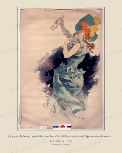 Quinquina Dubonnet, apéritif dans tous les cafés - (affiche avant la lettre) (Epreuve avant la lettre) - Jules Chéret