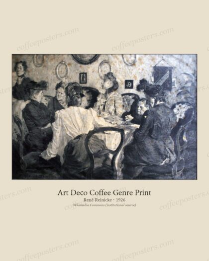 Kaffeeklatsch by René Reinicke, 1926 — archival coffee print from Wikimedia Commons (institutional source)