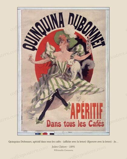 Quinquina Dubonnet, apéritif dans tous les cafés - (affiche avec la lettre) (Epreuve avec la lettre) - Jules Chéret