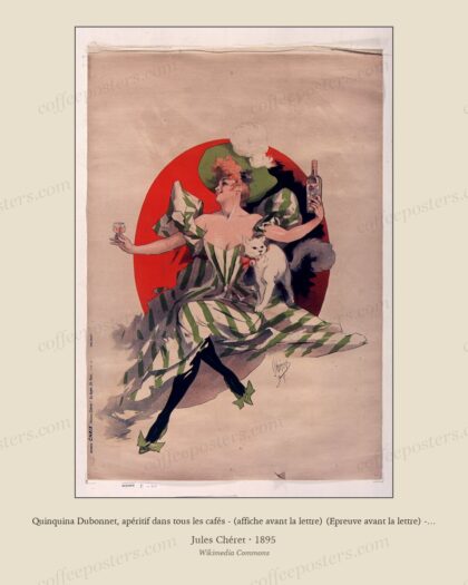 Quinquina Dubonnet, apéritif dans tous les cafés - (affiche avant la lettre) (Epreuve avant la lettre) - Jules Chéret