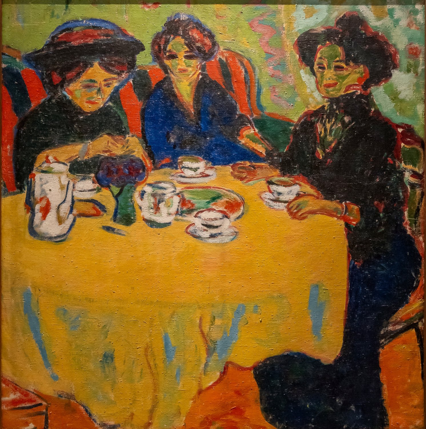 Kaffeetafel by Ernst Ludwig Kirchner, 1908 — archival coffee print from Wikimedia Commons (institutional source)