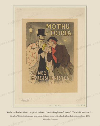 Mothu - et Doria - Scènes - impressionnistes - (impression photomécanique) (Fac-similé réduit de l'affiche originale) -