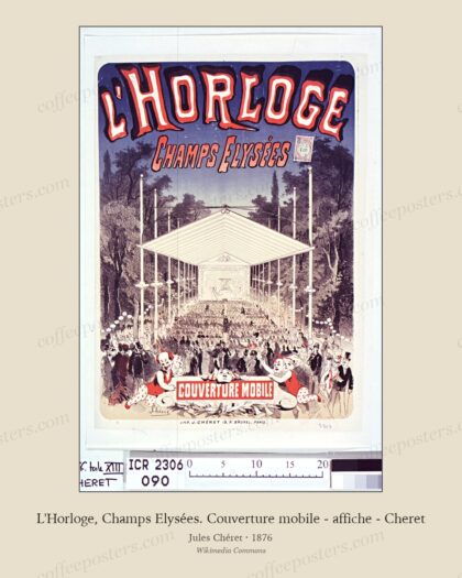 L'Horloge, Champs Elysées. Couverture mobile - affiche - Cheret