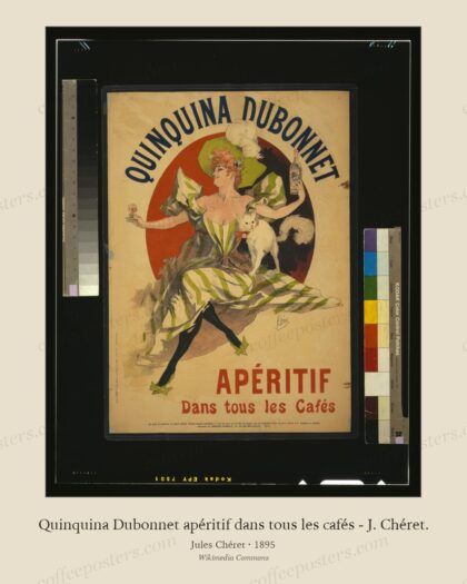 Quinquina Dubonnet apéritif dans tous les cafés - J. Chéret.