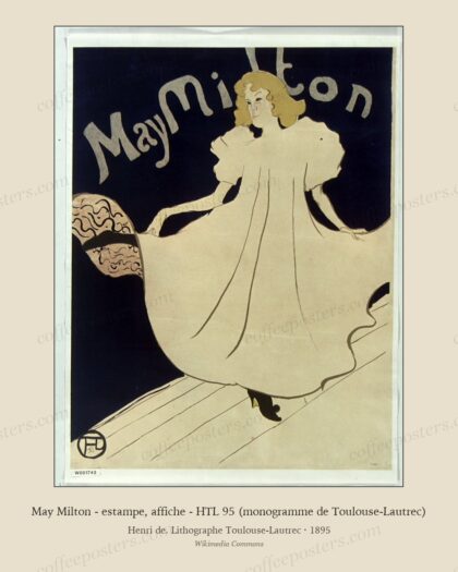 May Milton - estampe, affiche - HTL 95 (monogramme de Toulouse-Lautrec)