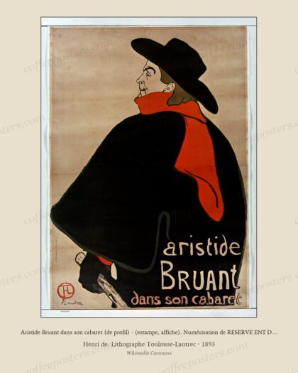 Aristide Bruant dans son cabaret (de profil) - (estampe, affiche). Numérisation de RESERVE ENT DN-1 (TOULOUSE-LAUTREC, H