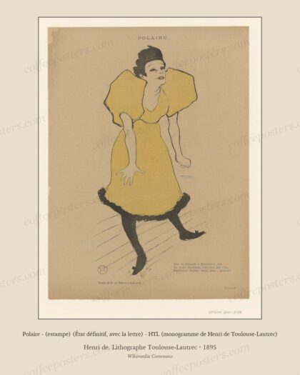 Polaire - (estampe) (État définitif, avec la lettre) - HTL (monogramme de Henri de Toulouse-Lautrec)