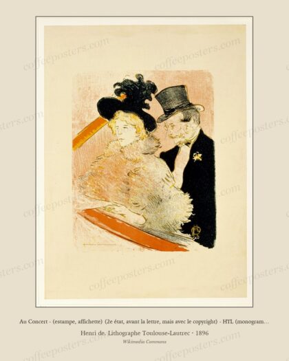 Au Concert - (estampe, affichette) (2e état, avant la lettre, mais avec le copyright) - HTL (monogramme de Henri de Toul