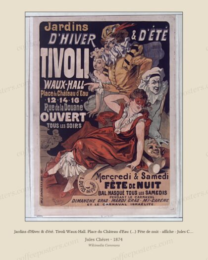Jardins d'Hiver & d'été. Tivoli Waux-Hall. Place du Château d'Eau (...) Fête de nuit - affiche - Jules Chéret by Jules Chéret