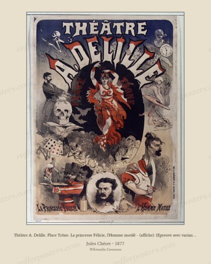 Théâtre A. Delille. Place Trône. La princesse Félicie, l'Homme mutilé - (affiche) (Epreuve avec variante de texte) - Jul