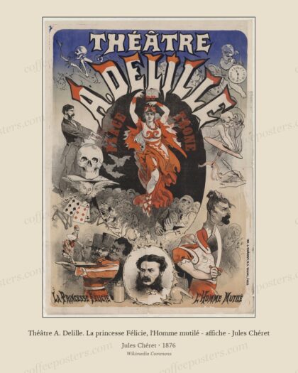 Théâtre A. Delille. La princesse Félicie, l'Homme mutilé - affiche - Jules Chéret