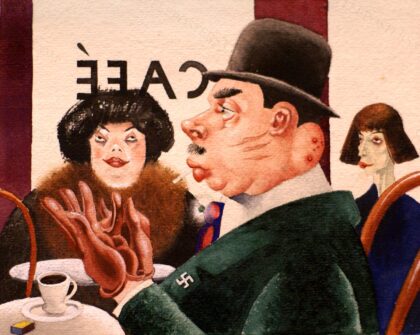 Café, Hakenkreuzritter / Café, Swastika Knight by Georg Scholz, 1921 — archival coffee print from Wikimedia Commons (institutional source)