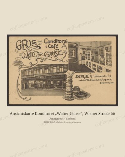 Ansichtskarte Konditorei „Walter Ganse“, Wiener Straße 66