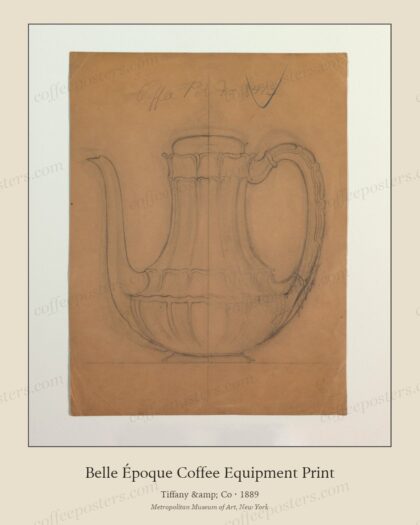 Coffee Pot No 8473 by Tiffany & Co, 1889 — archival coffee print from Metropolitan Museum of Art, New York