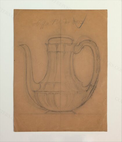 Coffee Pot No 8473 by Tiffany & Co, 1889 — archival coffee print from Metropolitan Museum of Art, New York