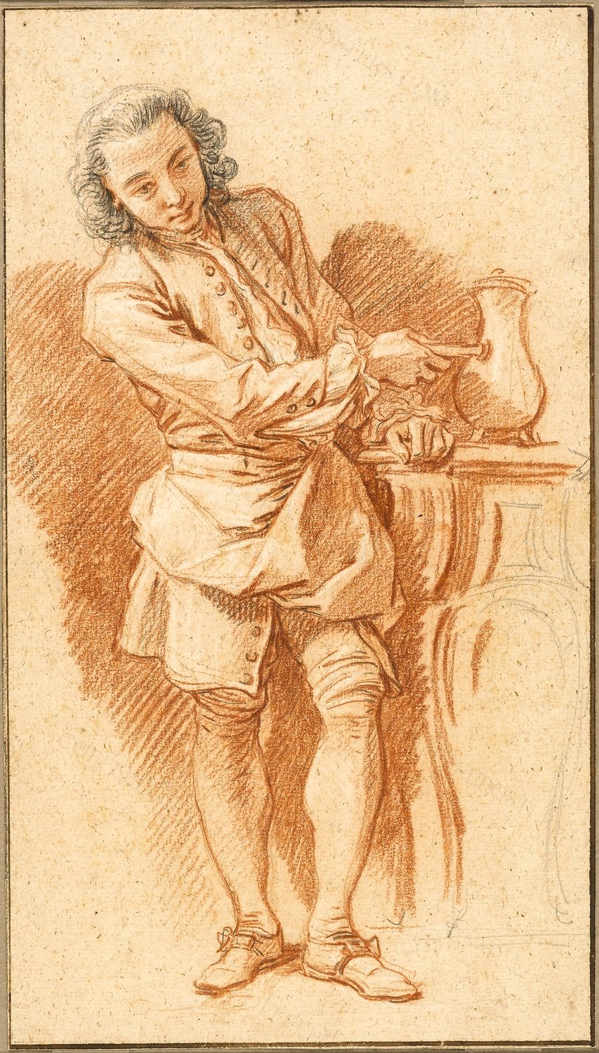 Boucher - Study of Valet with Coffee Pot, c. 1739 by François Boucher, c. 1739 — archival coffee print from Wikimedia Commons (institutional source)
