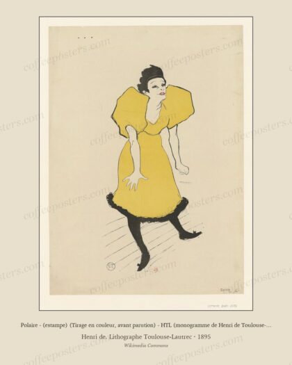 Polaire - (estampe) (Tirage en couleur, avant parution) - HTL (monogramme de Henri de Toulouse-Lautrec)