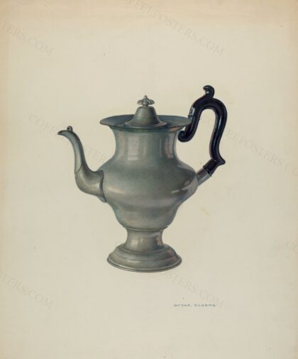 Coffee Pot by Oscar Bluhme, c. 1940 — archival coffee print from The National Gallery, London