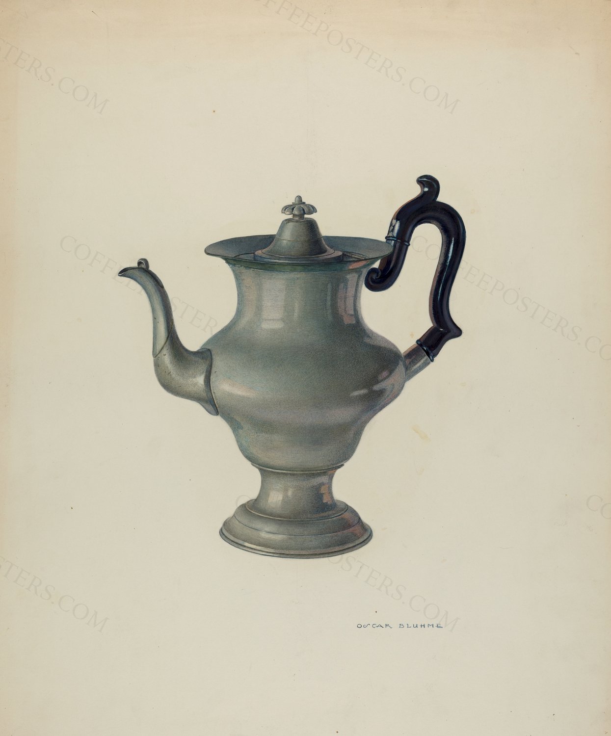 Coffee Pot by Oscar Bluhme, c. 1940 — archival coffee print from The National Gallery, London