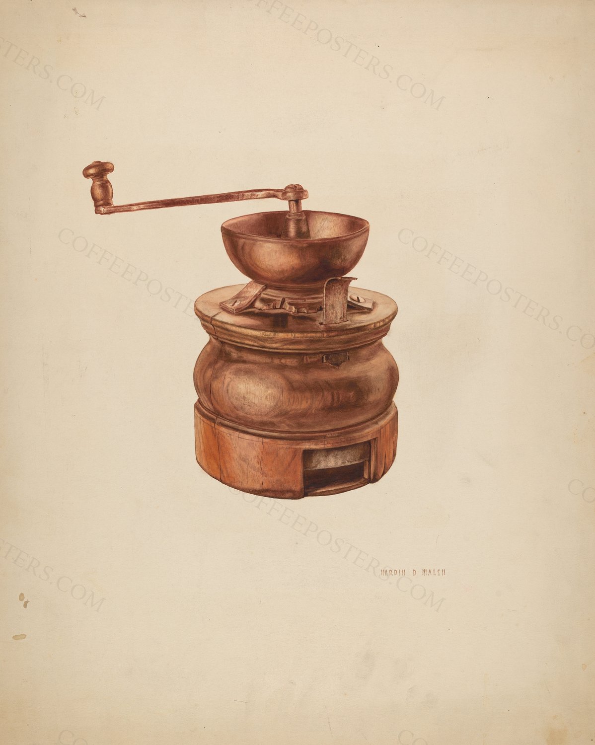 Coffee Grinder by Hardin Walsh, c. 1938 — archival coffee print from The National Gallery, London