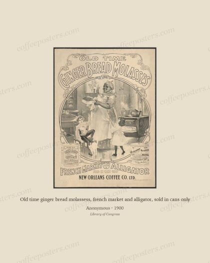 Old time ginger bread molassess, french market and alligator, sold in cans only