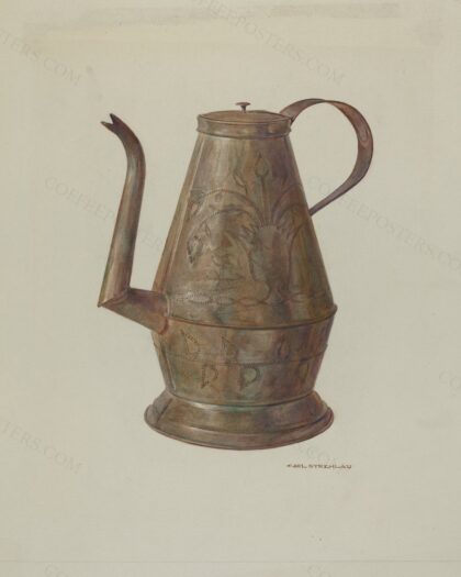 Pa. German Coffee Pot by Carl Strehlau, c. 1939 — archival coffee print from The National Gallery, London