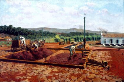 O Lavadouro by Antonio Ferrigno, 1903 — archival coffee print from Museu Paulista da USP, São Paulo