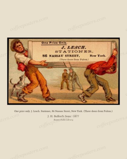 One price only. J. Leach. Stationer, 86 Nassau Street, New York. (Three doors from Fulton.)
