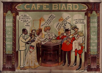 Maurice Neumont - Café Biard, café 10 c la tasse, chocolat 20 c, café au lait, 1908 by Maurice Neumont