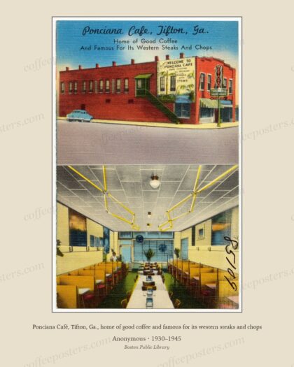 Ponciana Café, Tifton, Ga., home of good coffee and famous for its western steaks and chops