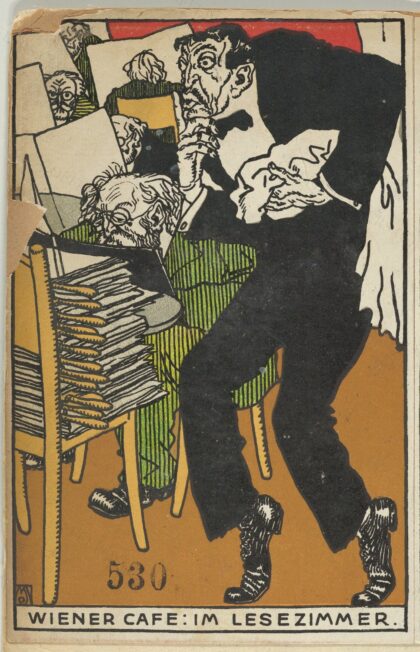 Wiener Café: Im Lesezimmer by Moriz Jung / Wiener Werkstätte, 1911 — archival coffee print from Metropolitan Museum of Art, New York