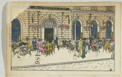 Café Heinrichhof by Moriz Jung / Wiener Werkstätte, 1912 — archival coffee print from Metropolitan Museum of Art, New York