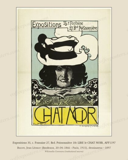 Expositions 35, r. Fontaine 27, Brd. Poissonnière 10c LIRE le CHAT NOIR, AFF1197