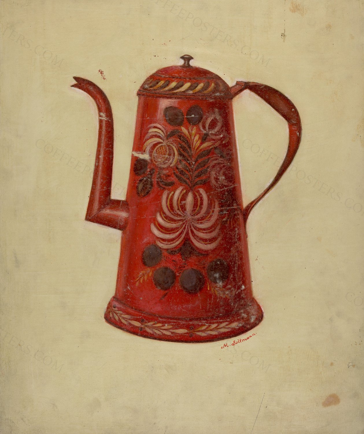Toleware Coffee Pot by Max Soltmann, c. 1936 — archival coffee print from The National Gallery, London