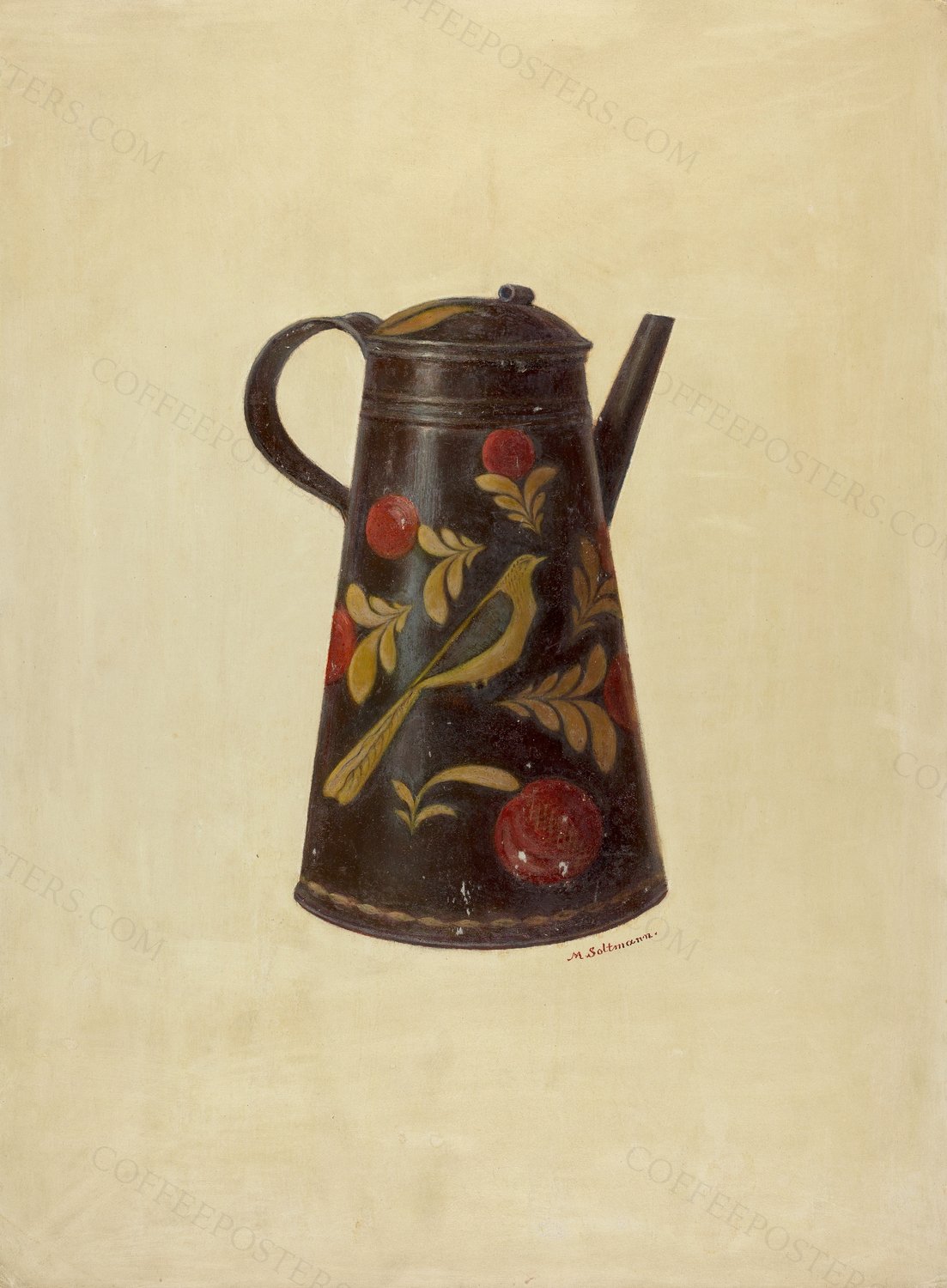 Toleware Coffee Pot by Max Soltmann, c. 1937 — archival coffee print from The National Gallery, London
