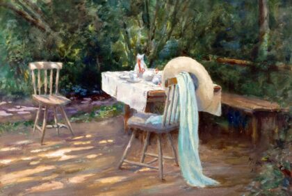 Max Uth Kaffeestunde im Garten by Max Uth, 1914 — archival coffee print from Wikimedia Commons (institutional source)