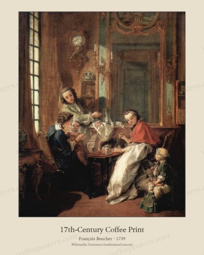Polish: Śniadanie Morning Coffeetitle QS:P1476,pl:"Śniadanie "label QS:Lpl,"… by François Boucher, 1739 — archival coffee print from Wikimedia Commons (institutional source)
