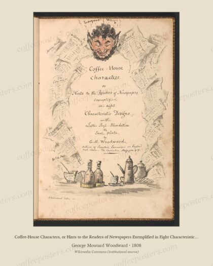Coffee-House Characters, or Hints to the Readers of Newspapers Exemplified in Eight Characteristic Designs with Letter P