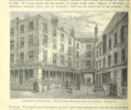 Garraway's Coffee House by William H. Prior, 1873 — archival coffee print from Wikimedia Commons (institutional source)