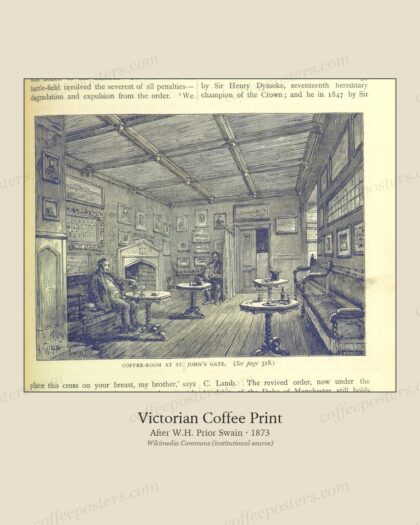 Coffee-room at St. John's Gate by After W.H. Prior Swain, 1873 — archival coffee print from Wikimedia Commons (institutional source)