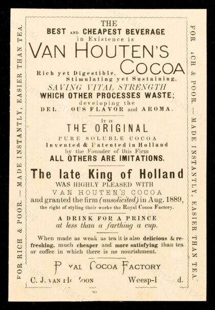 Van Houten's cocoa : best and goes farthest... : Captain Cuttle / C.J. van Houten & Zoon